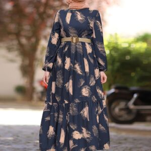 robe kaftan chic ramadhan, robe kaftan chic ramadhan imprimé coloré sur tout, style maxi longues manches détendu, tissu doux et confortable, vêtement modeste pour femmes pour occasions spéciales, parfait pour aïd, soirée et port quotidien