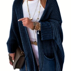 pull over femme à manches longues uni ouvert