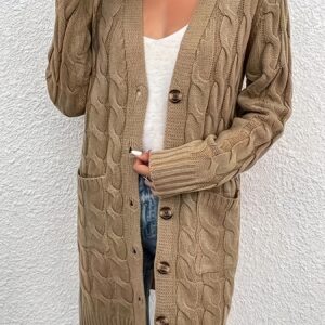 [cardigan à manches longues] cardigan à manches longues pour femmes avec fermeture bouton avant