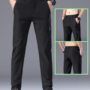 pantalon homme noir léger décontracté sportif polyvalent à taille semi Élastique