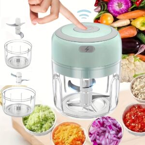 flzh mini robot culinaire 250ml, hachoir à viande, petit robot culinaire avec 3 lames en acier inoxydable, hachoir Électrique adapté pour viande, légumes, fruits