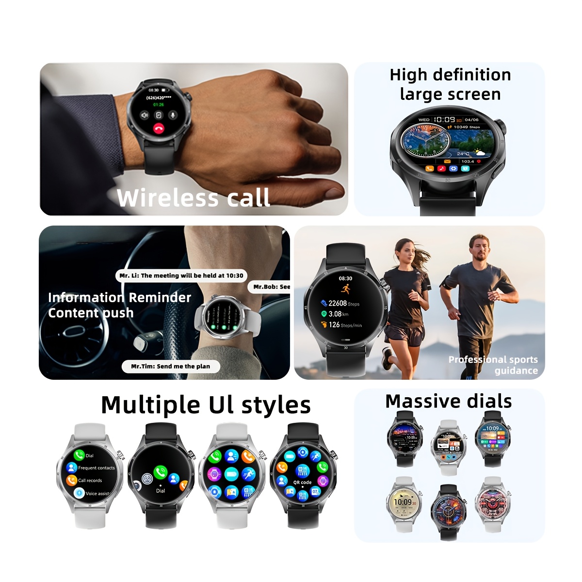 montre connectée gt5 pro pour hommes avec Écran hd 3,86 pouces, appels sans fil, 100+ modes sportifs, assistant vocal ia, chargement usb, traqueur de fitness extérieur avec boussole, compatible android & iphone, design métallique Élégant, Écran haute résolution, autonomie longue durée montre connectée gt5 pro pour hommes avec Écran hd 3,86 pouces, appels sans fil, 100+ modes sportifs, assistant vocal ia, chargement usb, traqueur de fitness extérieur avec boussole, compatible android & iphone, design métallique Élégant, Écran haute résolution, autonomie longue durée