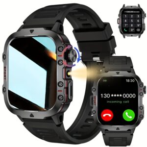 montre connectée extérieure avec fonctions appel/répondre/rejeter, montre intelligente 1,81 pouces compatible iphone et android, montre sportive avec Écran verrouillé/100+ modes sportifs/prévisions météo/alarme/cadeau idéal pour les passionnés de sport, chargement usb