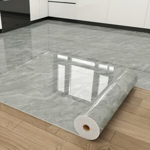 1 rouleau de carreaux autocollants amovibles en marbre Épaisseur de 3mm feuilles de vinyle imperméables à coller et décoller, adaptés pour salle de bain, cuisine, salon, chambre design marbre luxueux (noir/blanc/doré, gris/blanc, beige/gris)