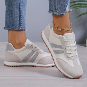 chaussures de sport femme style décontracté design polyvalent avec lacets semelle amovible et insoles détachables solution pour les tailles difficiles