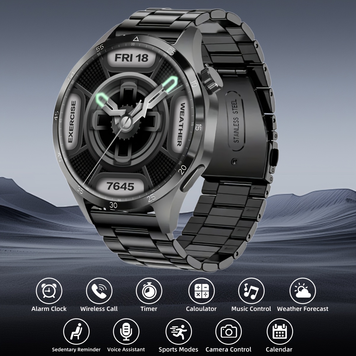 montre connectée gt5 pro pour hommes avec Écran hd 3,86 pouces, appels sans fil, 100+ modes sportifs, assistant vocal ia, chargement usb, traqueur de fitness extérieur avec boussole, compatible android & iphone, design métallique Élégant, Écran haute résolution, autonomie longue durée montre connectée gt5 pro pour hommes avec Écran hd 3,86 pouces, appels sans fil, 100+ modes sportifs, assistant vocal ia, chargement usb, traqueur de fitness extérieur avec boussole, compatible android & iphone, design métallique Élégant, Écran haute résolution, autonomie longue durée