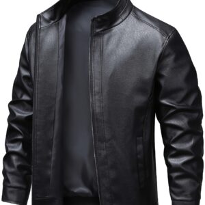 veste d'hiver pour homme, coupe slim et tendance, col montant | style décontracté, couleur unie, manches standard, fermeture éclair, sans imprimé