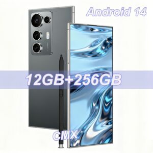 s25 ultra smartphone haute puissance débloqué, mémoire 12gb+256gb android, Écran hd 6,8 pouces, système caméra 13mp+50mp, double sim, reconnaissance faciale, gps, type c, accessoires de & casque