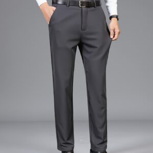 pantalon homme Été léger respirant confortable coupe droite légèrement Élastique pantalon habillé business casual