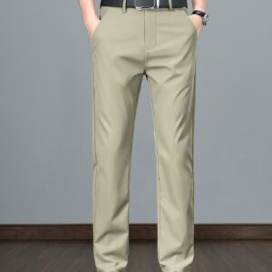 pantalon décontracté homme été pantalon droit mi haute léger avec fermeture éclair et poches, contrôle du ventre, pour bureau et loisirs, design pratique, style élégant, matière durable, tenue professionnelle