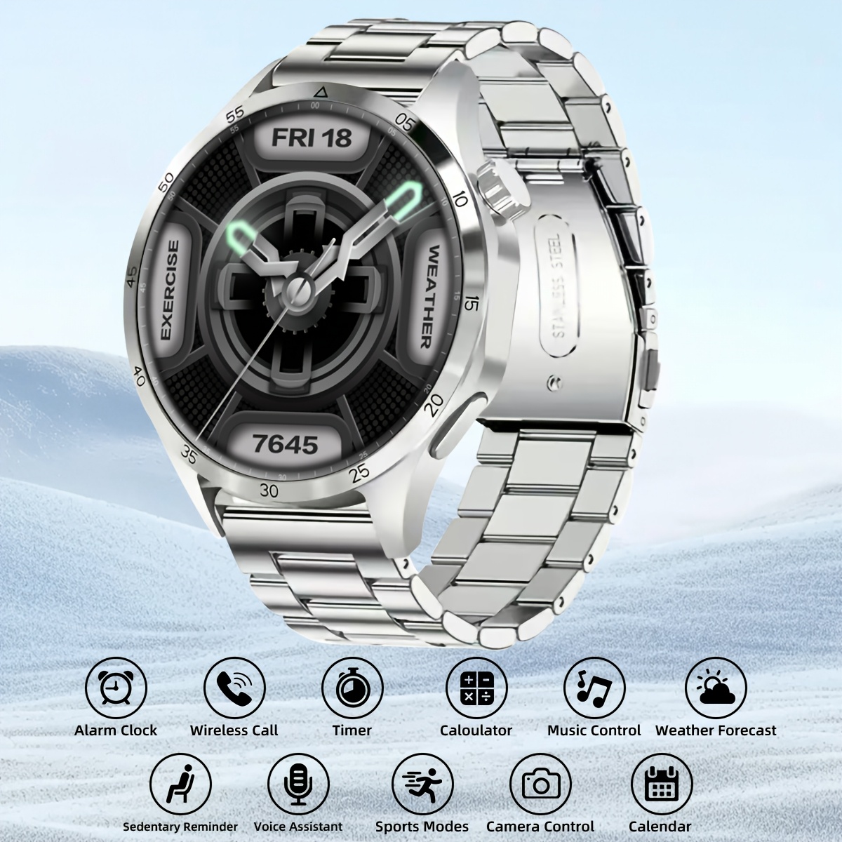 montre connectée gt5 pro pour hommes avec Écran hd 3,86 pouces, appels sans fil, 100+ modes sportifs, assistant vocal ia, chargement usb, traqueur de fitness extérieur avec boussole, compatible android & iphone, design métallique Élégant, Écran haute résolution, autonomie longue durée montre connectée gt5 pro pour hommes avec Écran hd 3,86 pouces, appels sans fil, 100+ modes sportifs, assistant vocal ia, chargement usb, traqueur de fitness extérieur avec boussole, compatible android & iphone, design métallique Élégant, Écran haute résolution, autonomie longue durée