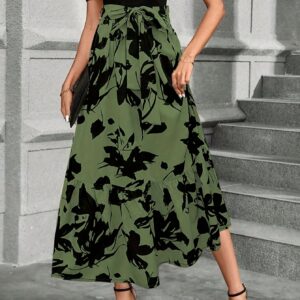 jupe trapèze florale polyvalente pour femmes