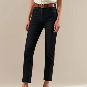 jeans skinny noirs 25aw avec de multiples poches, ultra élastiques, élégants et polyvalents pour un look slim, parfaits pour le travail et les tenues décontractées.