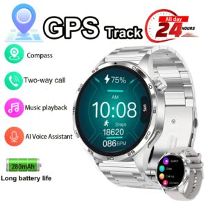 montre connectée pour homme, suivi de la santé et du bien être + moniteur de fitness longue autonomie, écran tactile hd, sans fil et gps, étanche compatible avec ios et android