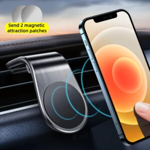 1 support de voiture magnétique en alliage d'aluminium en forme de l pour smartphones | compatible avec la plupart des smartphones, idéal pour la navigation gps en voiture, support de ventilation, cadeau parfait pour halloween et noël