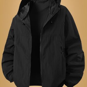 veste légère à séchage rapide pour homme, vêtement d'extérieur fin avec capuche idéale pour la pêche, la randonnée en plein air, la course et les voyages compte tenu de grands poches, design de couleur unie, violet.