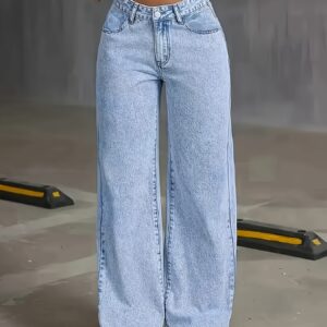 pantalon en jean stretch pour femmes d'inspiration vintage pantalon droit taille mi haute avec poches, durable et élégant pour un look décontracté et streetwear, confort toutes saisons, pantalon décontracté, |pantalon d'inspiration vintage| pantalon en jean stretch, pantalon en jean pour femmes, pantalon taille mi haute, pantalon femme, pantalon streetwear, pantalon stretch, pantalon toutes saisons, jean femme