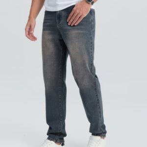 moutarde pantalons en jean décontractés vintage pour hommes