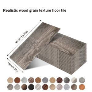 50/100 pièces carreaux vinyle autocollants à motif bois imperméables, adhésifs décollables avec motifs réalistes de planches de bois (chêne/laminé), rénovation facile de sol diy, salle de bain, salon vinyle multicouche