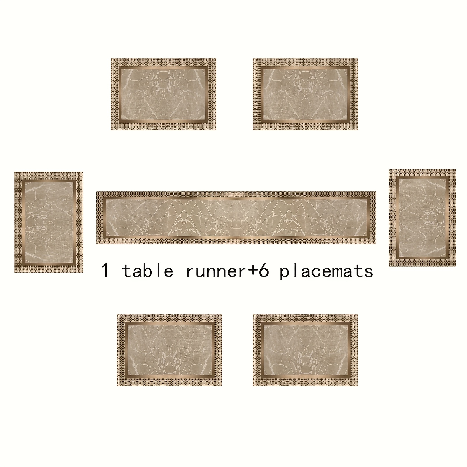 1/5/7 pièces, chemin de table et nappes de table géométriques dorées de luxe inspirées des motifs de marbre, avec des accents beige et dorés, parfaites pour les réunions de famille, les mariages et les décorations d'anniversaire idées cadeaux élégantes, décoration de table. 1/5/7 pièces, chemin de table et nappes de table géométriques dorées de luxe inspirées des motifs de marbre, avec des accents beige et dorés, parfaites pour les réunions de famille, les mariages et les décorations d'anniversaire idées cadeaux élégantes, décoration de table.