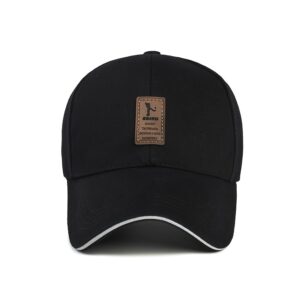 casquette ajustable ediko noir, coton, une seule taille convient à la plupart, fermeture à pression ajustable, idéale pour le golf, l'extérieur et le port décontracté, vêtements de tête extérieurs | casquettes ajustables | casquettes en coton