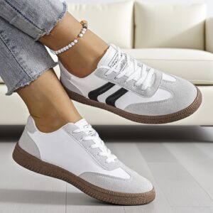 chaussures de sport légères pour femmes chaussures coussinées toutes saisons, baskets pour gym, course, quotidien chaussures décontractées à lacets, baskets pour dames