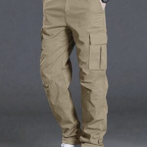 nouveau pantalon sport décontracté homme à jambes droites et multi poches, port toutes saisons, style moderne et simple, plusieurs couleurs disponibles, tissu de haute qualité