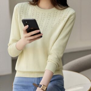pull élégant à manches longues pour femmes pull doux avec texture perlée, haut superposé toutes saisons pour tenues de tous les jours et formelles pull pour femmes pour l'automne/hiver, tenue de bureau, chemisier élégant, matière confortable, tricot classique, vêtement d'hiver décontracté