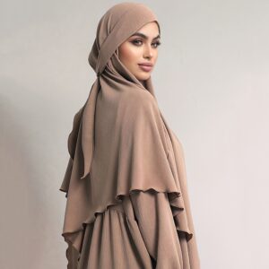 1pc longue robe de prière pour femmes foulard musulman hijabs avec laces pour abaya, pratique et extensible à porter tous les jours hijab prêt à l'emploi pour abaya.