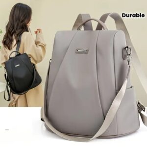 sac à dos vol pour femmes avec fermetures Éclair sécurisées léger et résistant en nylon, bretelles rembourrées et réglables, compartiment pour ordinateur de 15 pouces, noir/gris, sac de voyage, École, bureau