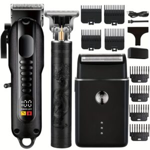 2pièces/3pièces tondeuse à cheveux professionnelle pour hommes tondeuse à barbe sans fil et rechargeable par usb avec peigne de limitation, idéale pour la coupe de cheveux et la beauté, tondeuse à cheveux, accessoires de toilettage, design élégant, construction durable, soins personnels, design compact, lames de haute qualité, toilettage à domicile, rasoir électrique pour hommes, rasoir électrique pour hommes, rasoir pour femmes, rasoir pour femmes, machine de coupe de cheveux, machine de ra