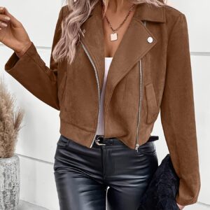 veste courte décontractée pour femmes en couleur unie style mélange