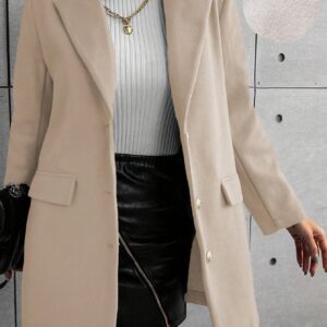 manteau unis à boutons métalliques single breasted automne hiver