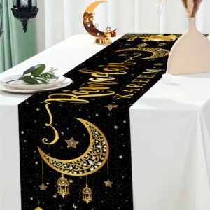 1 drapeau de table décoratif pour l'aïd al fitr, mesurant 180 cm par 35 cm, avec un design "et", idéal pour les célébrations de l'aïd al fitr et les fêtes de festival, fabriqué en polyester durable