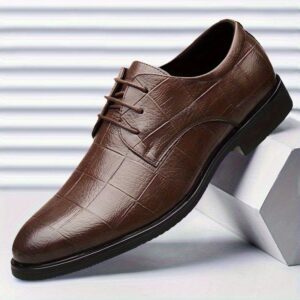 chaussures business casual pour homme, chaussures formelles à enfiler, adaptées aux mariages, bureaux, fêtes et tenue décontractée de tous les jours, chaussures Élégantes pour toutes les saisons, mélangeant les styles formels et décontractés, avec un design à bout rond à lacets, construction durable