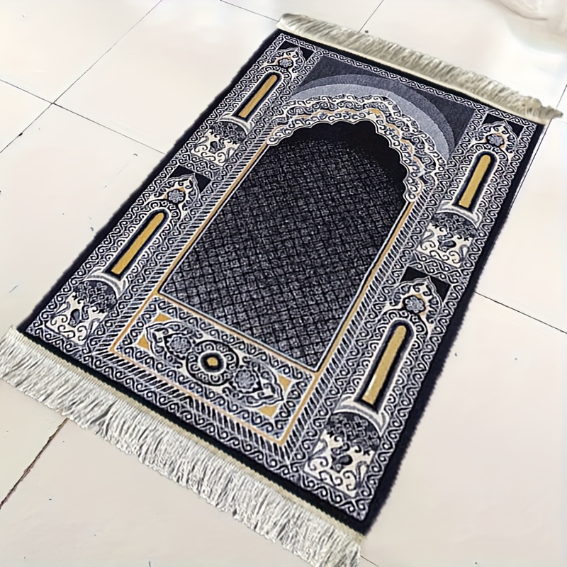 1 tapis de prière pliable portable pour pèlerinage, tapis rectangulaire en polyester, poils collés, lavable en machine, convient pour les genoux familiaux, utilisation intérieure, placement dans un bureau et un hall d'entrée 1 tapis de prière pliable portable pour pèlerinage, tapis rectangulaire en polyester, poils collés, lavable en machine, convient pour les genoux familiaux, utilisation intérieure, placement dans un bureau et un hall d'entrée