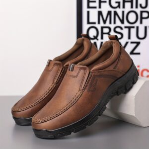 mocassins décontractés pour homme, couleur unie, semelle en caoutchouc, style élégant pour le travail et la conduite
