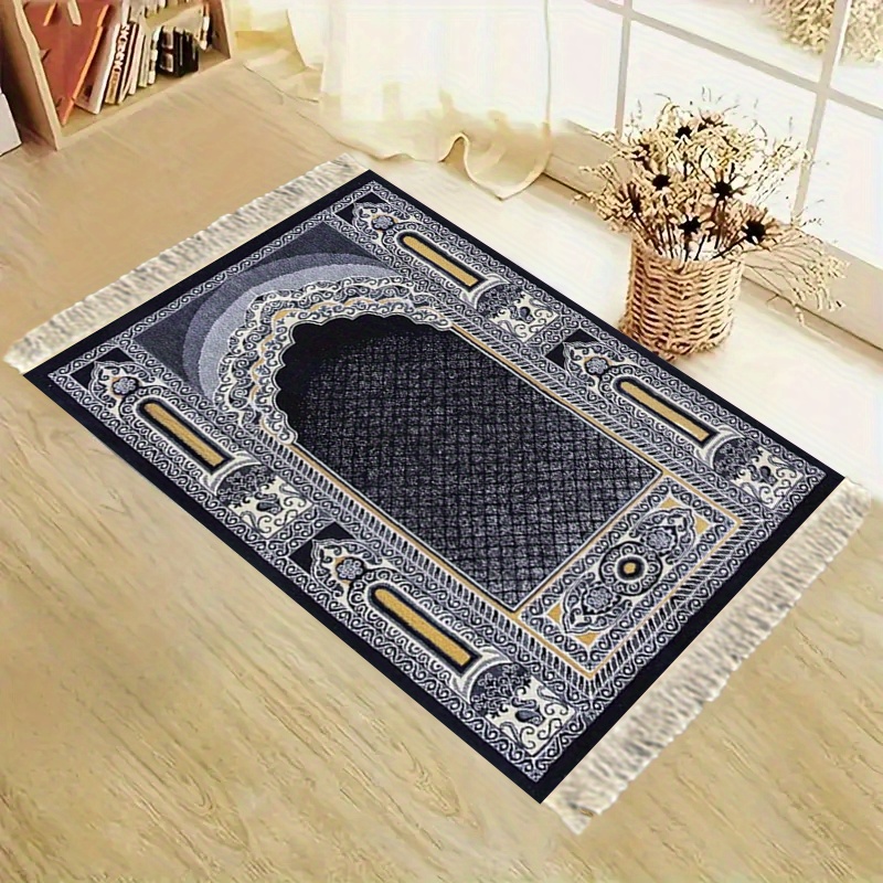 1 tapis de prière pliable portable pour pèlerinage, tapis rectangulaire en polyester, poils collés, lavable en machine, convient pour les genoux familiaux, utilisation intérieure, placement dans un bureau et un hall d'entrée 1 tapis de prière pliable portable pour pèlerinage, tapis rectangulaire en polyester, poils collés, lavable en machine, convient pour les genoux familiaux, utilisation intérieure, placement dans un bureau et un hall d'entrée