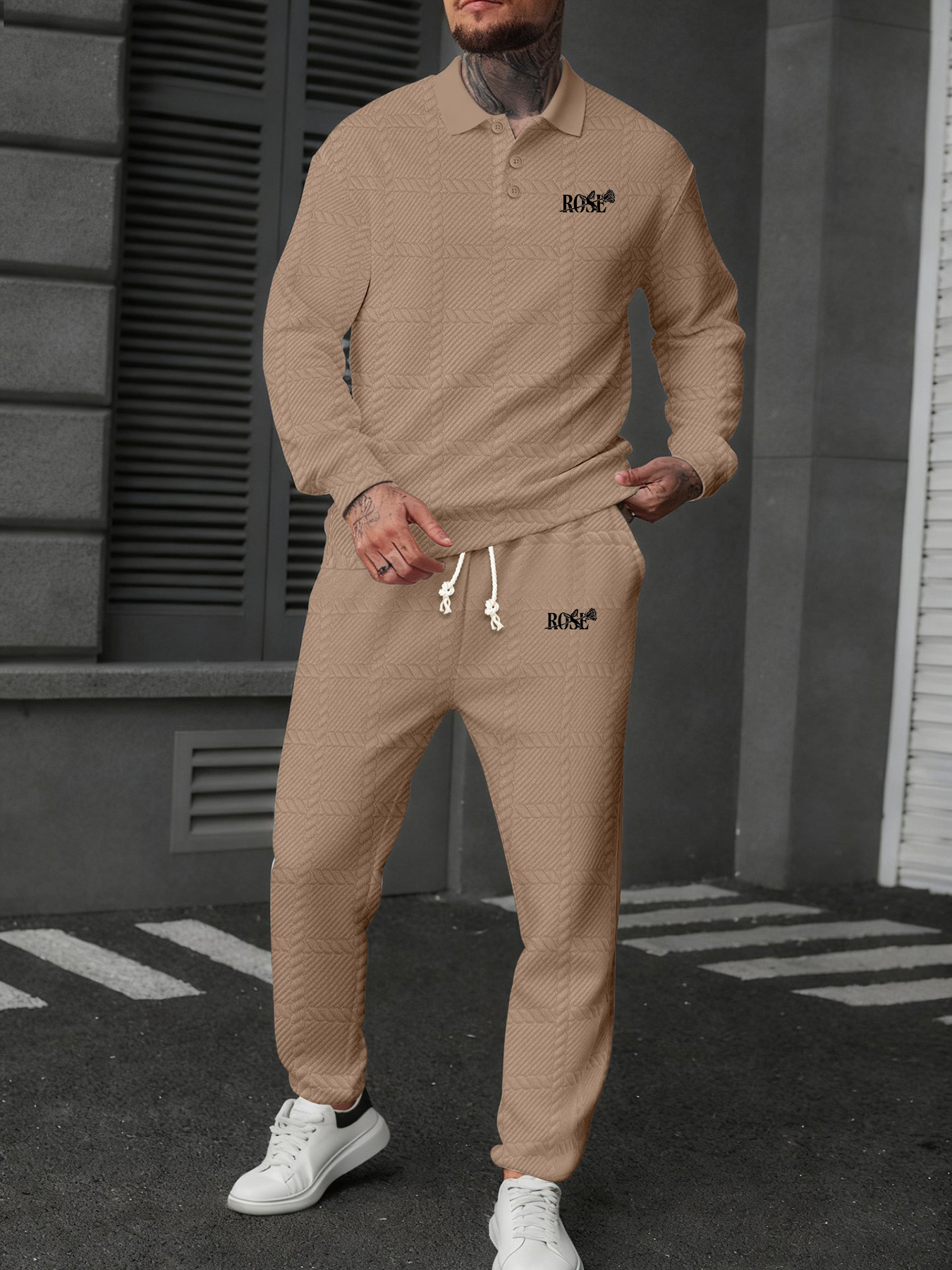 ensemble homme à manches longues et pantalon, style rétro hip hop, doux, chaud et confortable, 100% fibre de polyester, tenue à carreaux Élégante deux pièces pour automne et hiver, ensemble décontracté ensemble homme à manches longues et pantalon, style rétro hip hop, doux, chaud et confortable, 100% fibre de polyester, tenue à carreaux Élégante deux pièces pour automne et hiver, ensemble décontracté