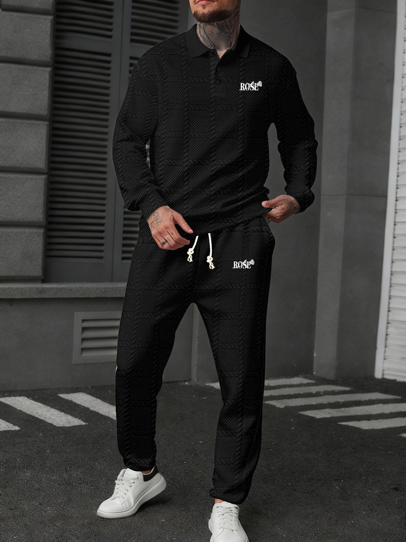 ensemble homme à manches longues et pantalon, style rétro hip hop, doux, chaud et confortable, 100% fibre de polyester, tenue à carreaux Élégante deux pièces pour automne et hiver, ensemble décontracté ensemble homme à manches longues et pantalon, style rétro hip hop, doux, chaud et confortable, 100% fibre de polyester, tenue à carreaux Élégante deux pièces pour automne et hiver, ensemble décontracté