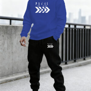 ensemble sweatshirt style américain pour homme automne/hiver avec veste à capuche manches longues et joggers